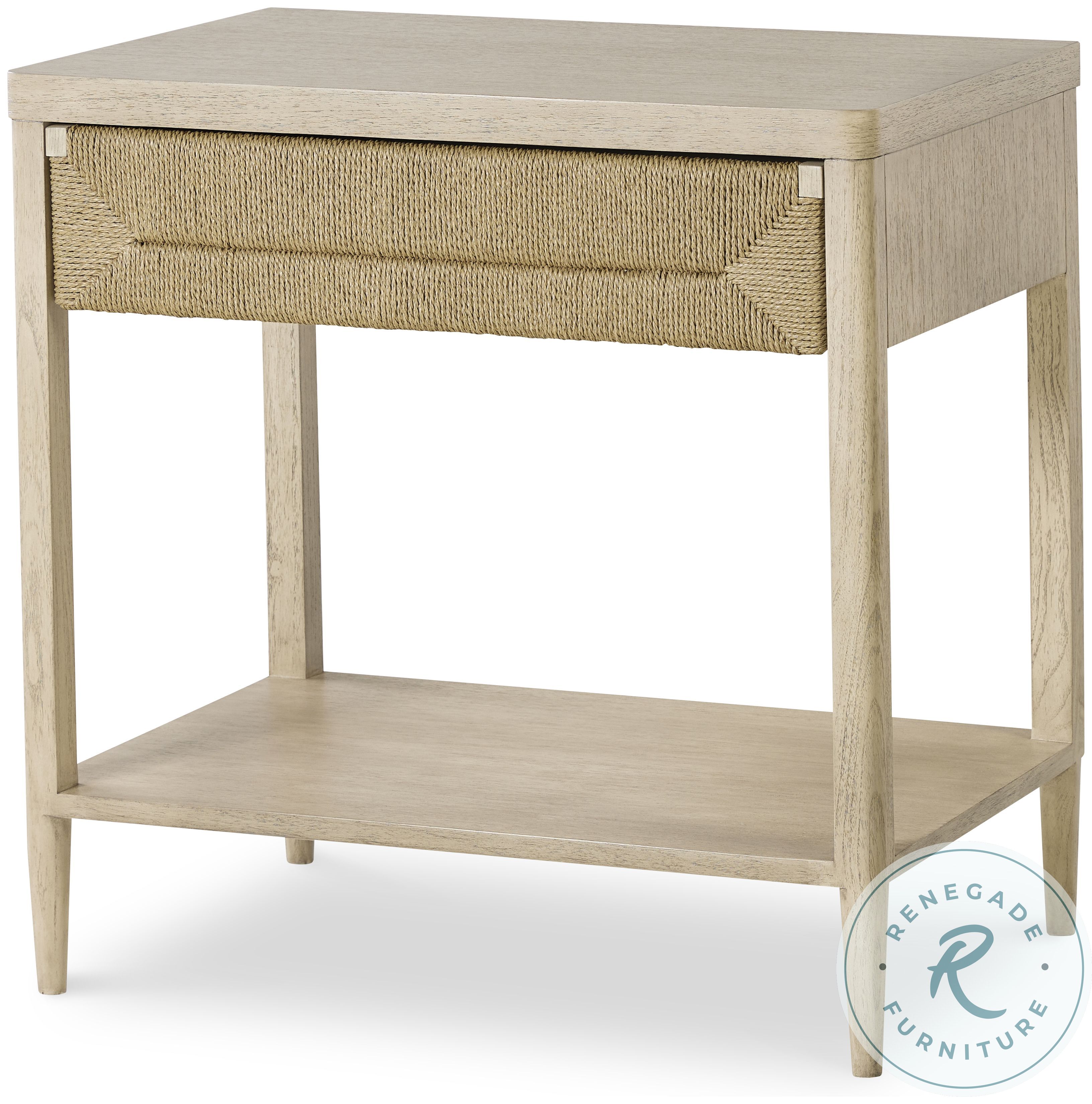 Palmetto Light Grey And Abaca Rope 1 Drawer Nightstand From Century ...