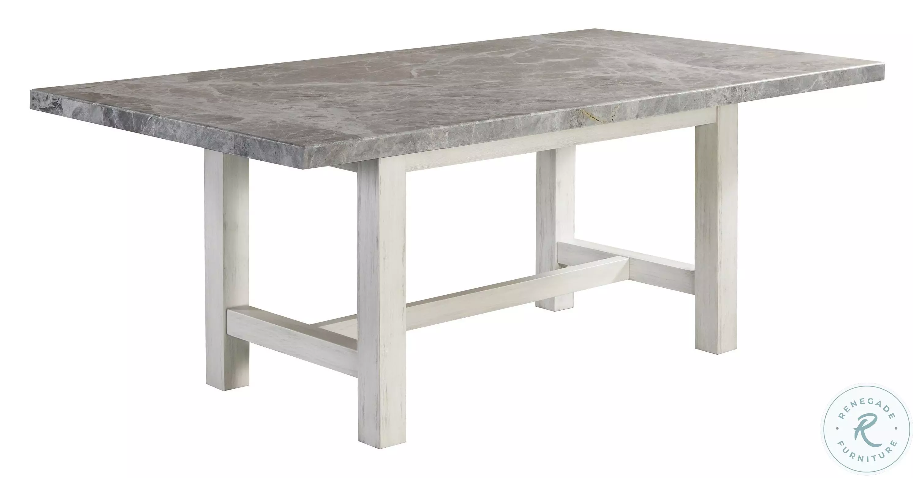 Canova Weathered White Marble Top Dining Table from Steve Silver ...