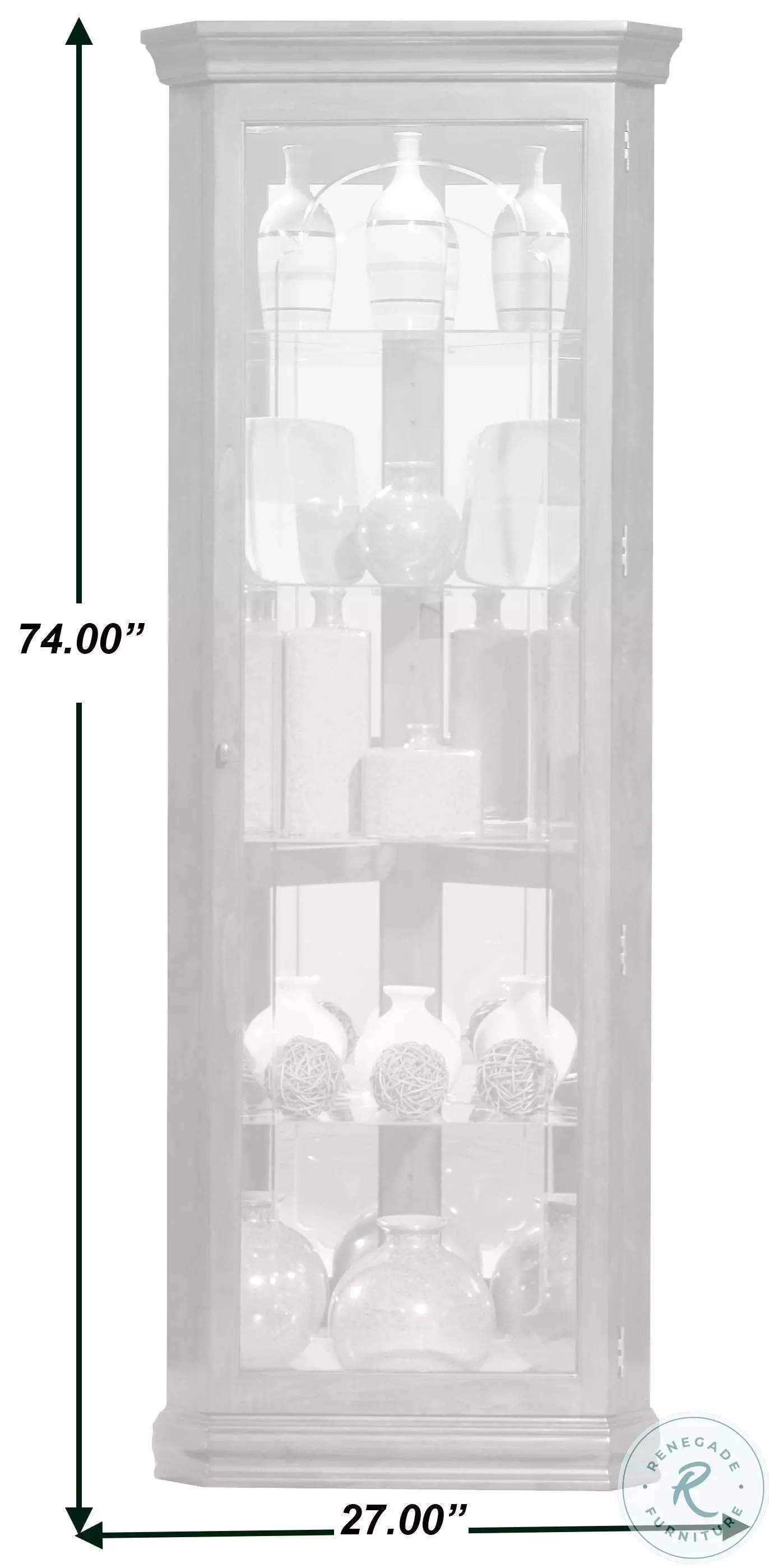 Ellsworth Oxford Black Corner Curio Cabinet