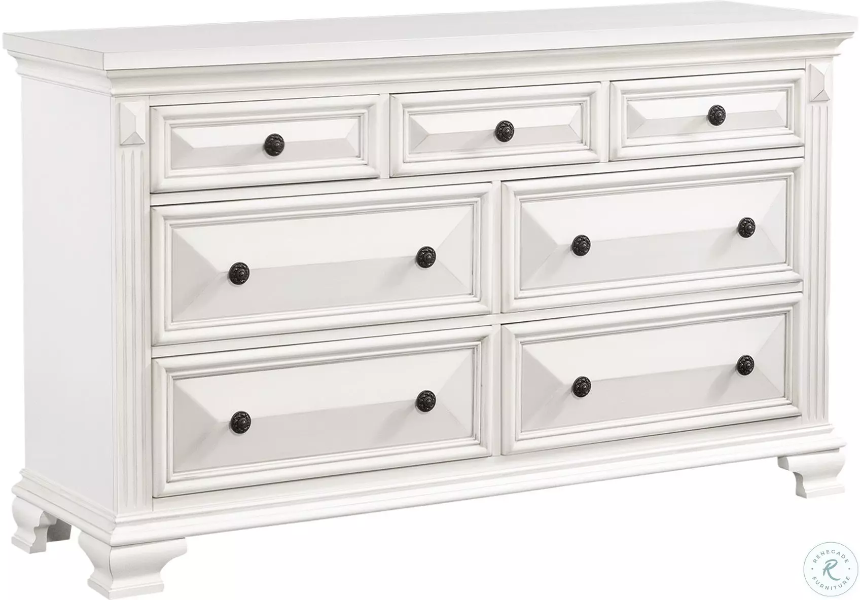 Trent Antique White 7 Drawer Dresser From Home Gallery