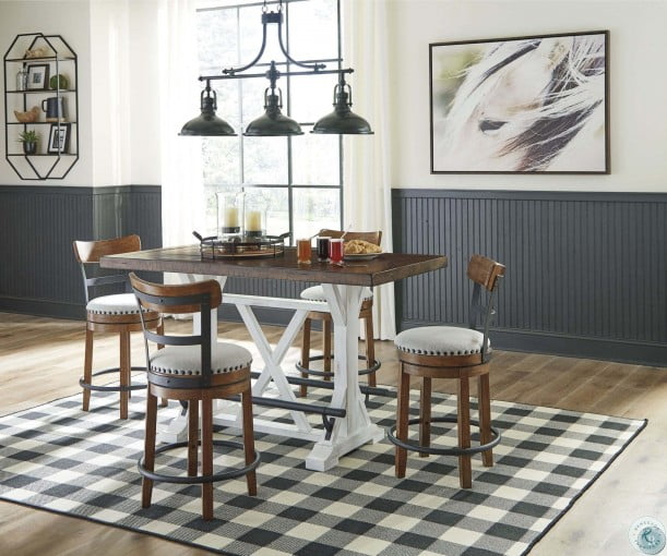 Valebeck White And Brown Counter Height Dining Room Set from Ashley
