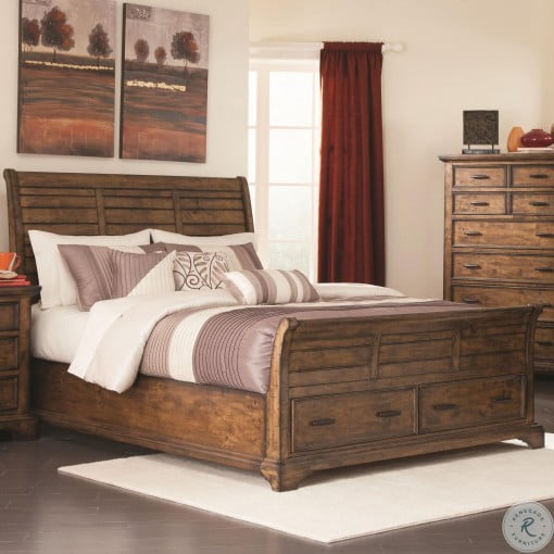 Elk Grove Vintage Bourbon Queen Storage Sleigh Bed from ...