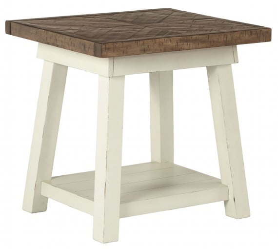 Stownbranner White and Brown Rectangular End Table from Ashley