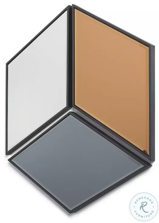Lennox Black Geometric Mirror Set Of 3