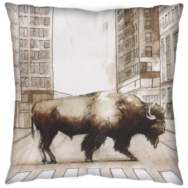 Northstreet II Brown Bison Decorative Pillow Cover