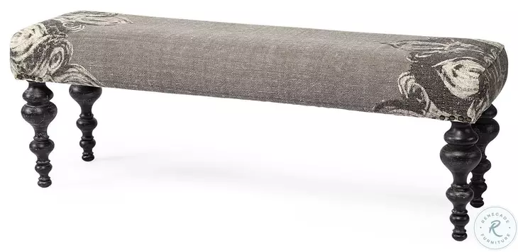 Alhambra Gray Upholstered Seat Accent Bench