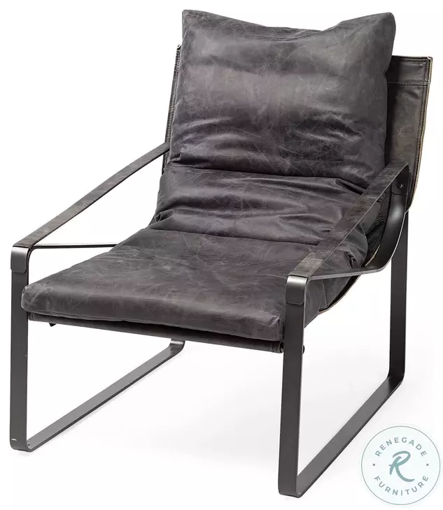 Hornet Black Leather Accent Chair