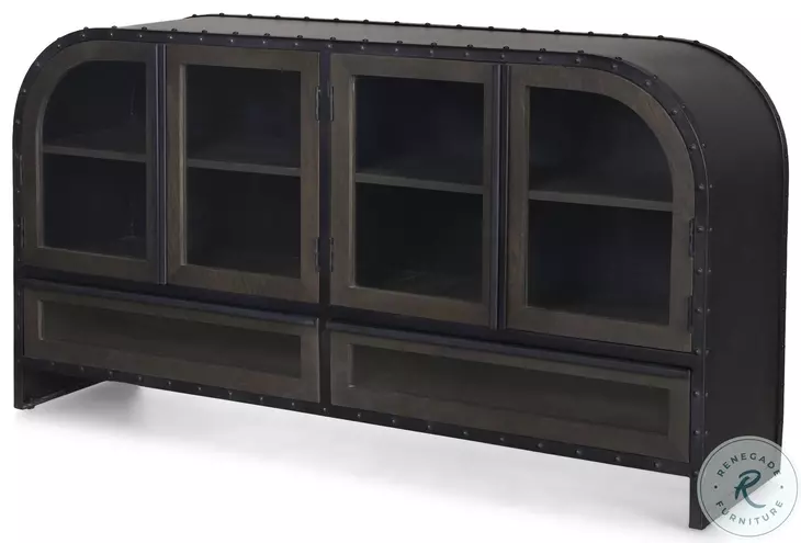 Gehry Dark Brown Metal 4 Cabinet Door Sideboard