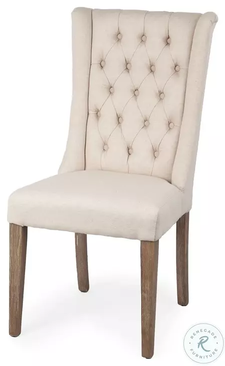 Mackenzie Cream Plush Linen Dining Chair