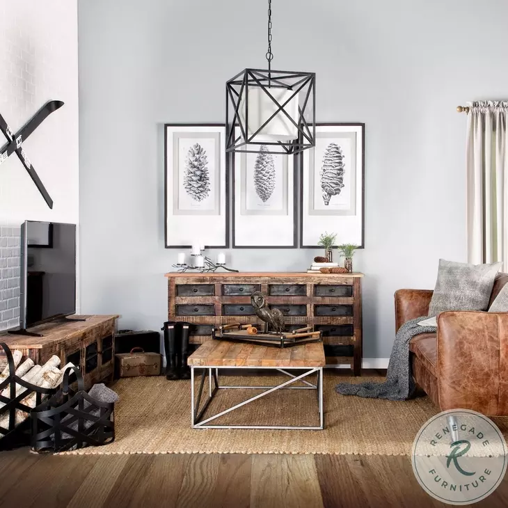 Wilton Reclaimed Wood and Metal 16 Drawer Sideboard