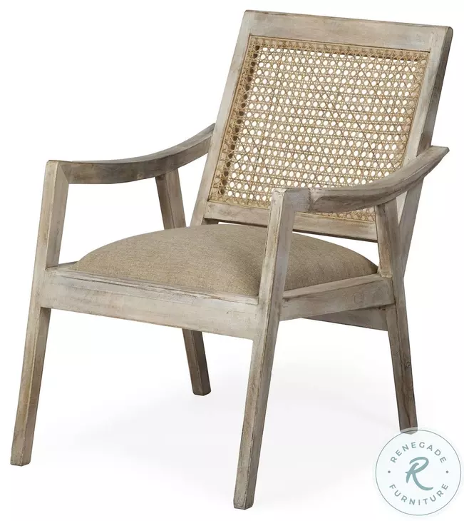 Teryn Cream Linen Accent Chair