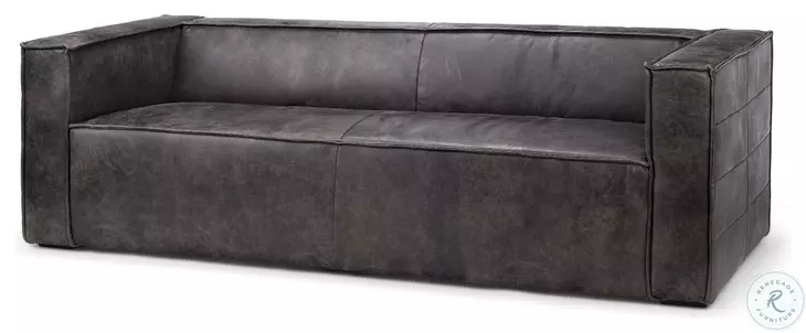 Stinson Black Leather Sofa