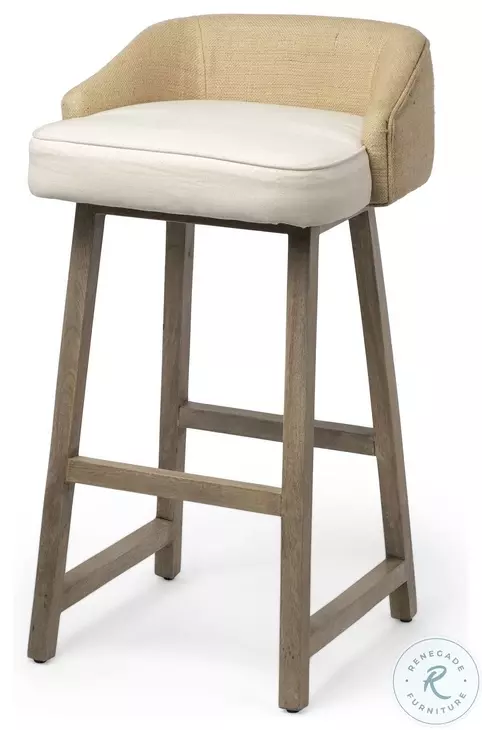Monmouth Cream Beige Fabric Bar Stool