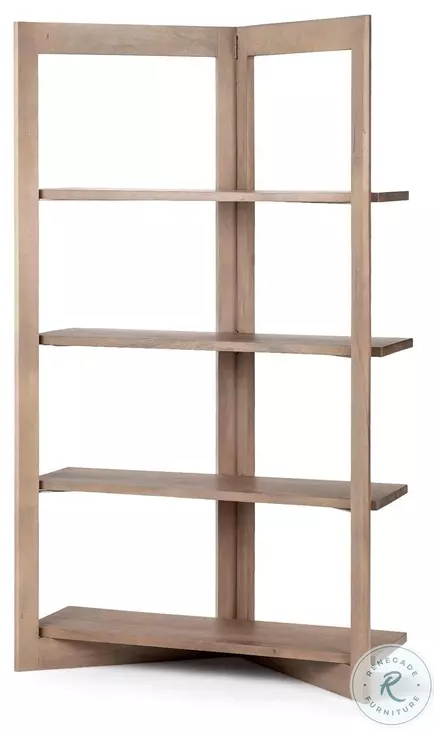 Turnbull Light Brown Wood 4 Shelf Shelving Unit