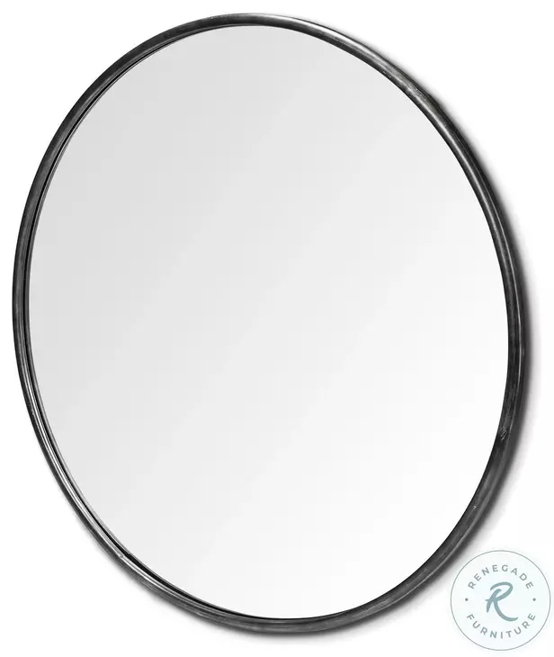 Piper Black Large Round Wall Mirror