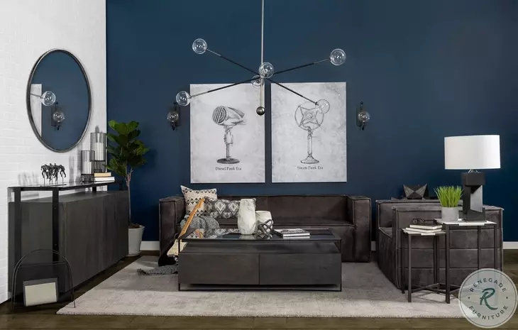 Lucas White Marble And Black Metal Accent Table Set Of 2