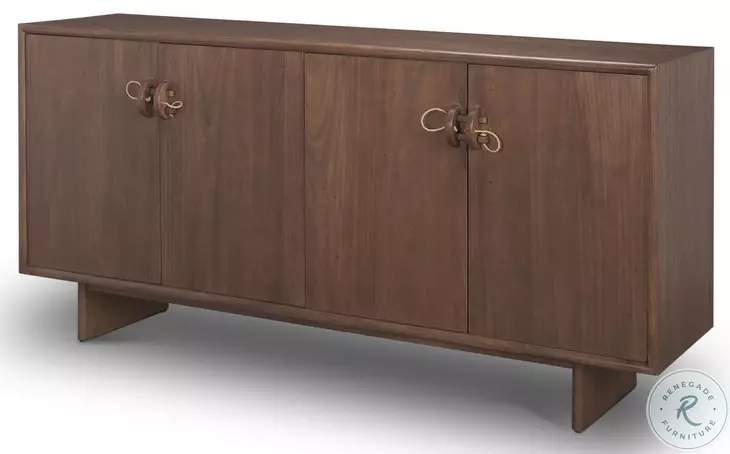 Varenna Dark Brown Rope Handles 4 Door Sideboard