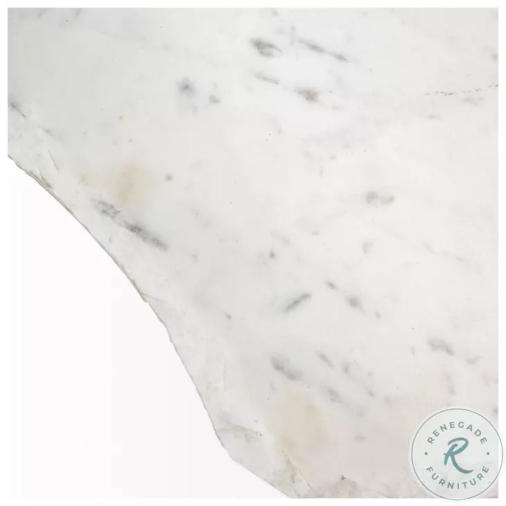 Pinera Irregular White Marble And Gold Metal Coffee Table