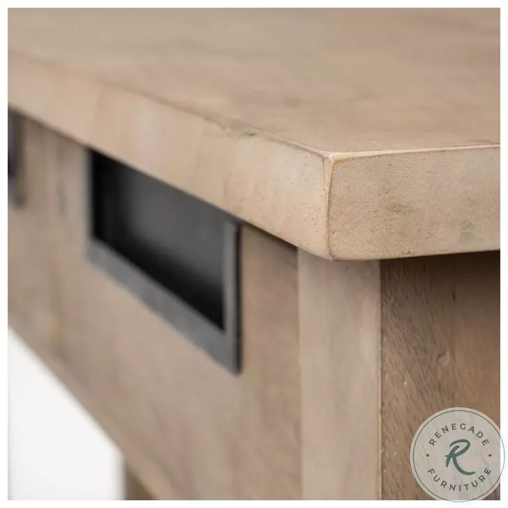 Harrelson Brown Wood 4 Drawer Console Table