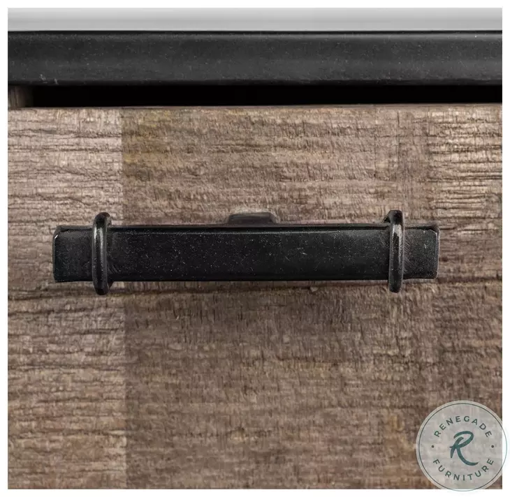 Alvin Brown And Black Metal 2 Cabinet Door Sideboard