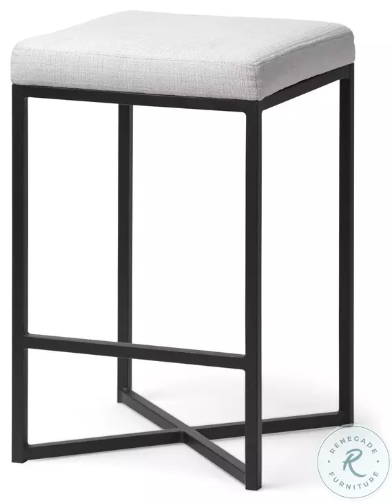 Frodo White Fabric Counter Height Stool