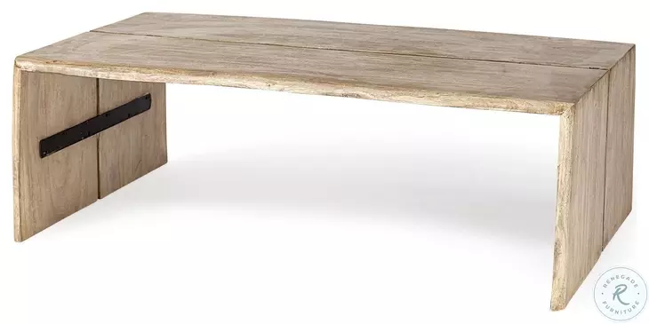San Brown Solid Wood Rectangular Coffee Table
