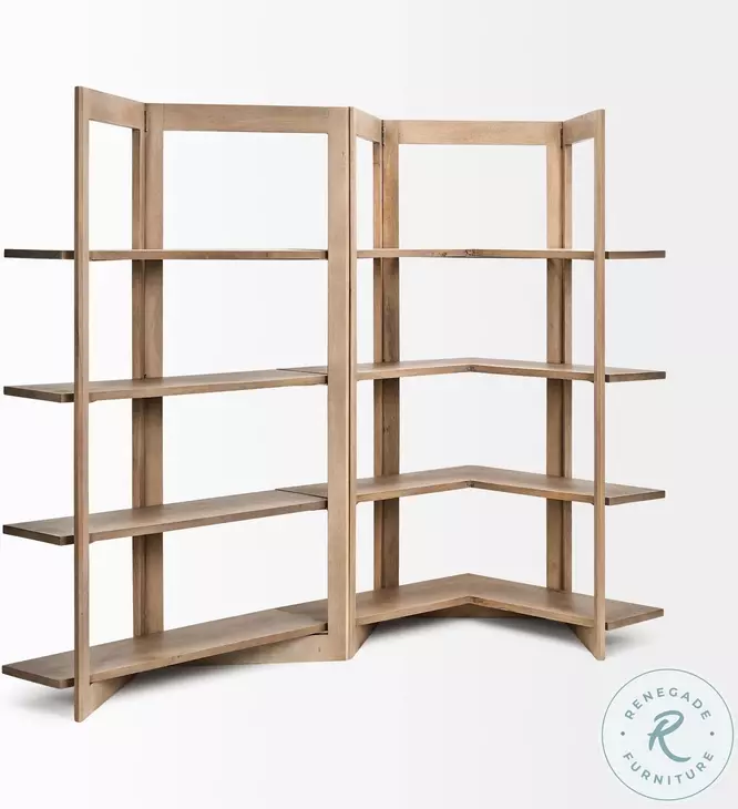 Turnbull Light Brown Wood 4 Shelf Shelving Unit