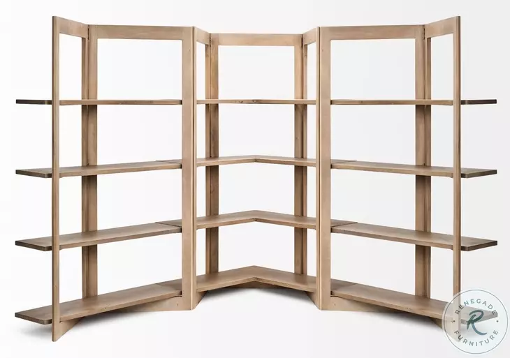 Turnbull Light Brown Wood 4 Shelf Shelving Unit