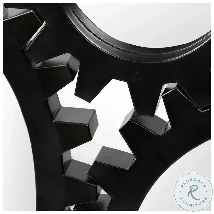 Alloy Cog Black 37" Round Mirror