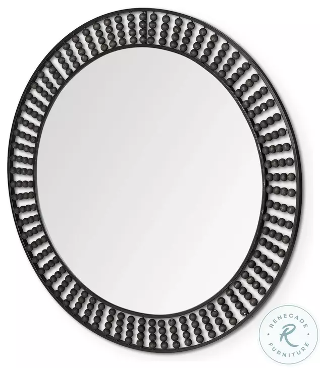 Claiborne Black Metal 42" Round Mirror