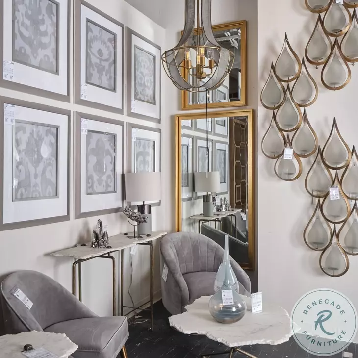 Pinera Irregular White Marble And Gold Metal Console Table