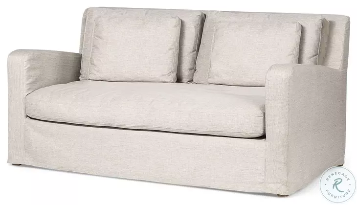 Denly Beige Slipcover Loveseat