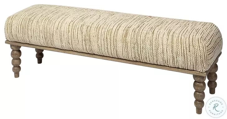 Alder Cream Upholstered 55" Accent Bench