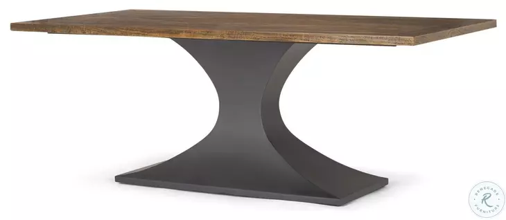 Maxton Brown Solid Wood And Dark Gunmetal Rectangular Dining Table