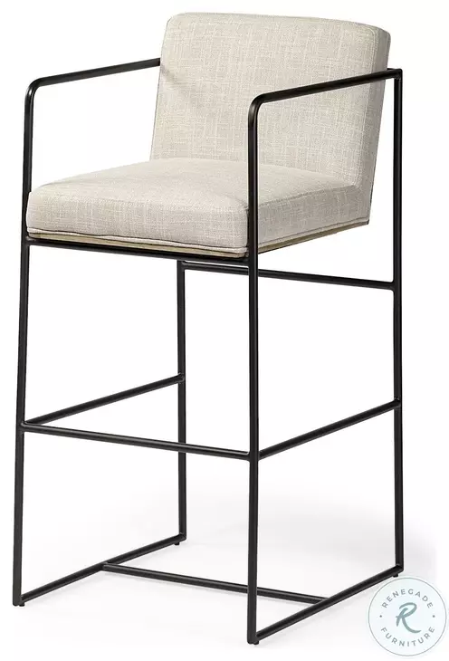Stamford Light Beige Fabric Bar Stool