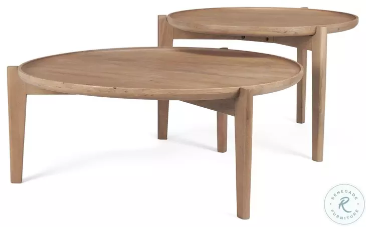 Cleaver Brown Solid Wood Round Coffee Table