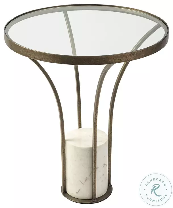 Jacinta Glass And Gold Metal Side Table