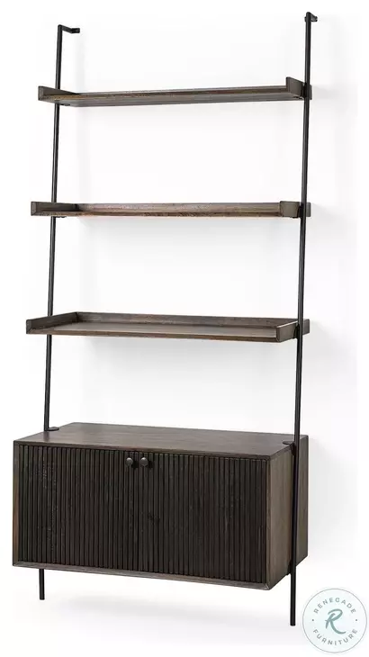 Grace Two Tone Brown Solid Wood 3 Shelf Shelving Unit