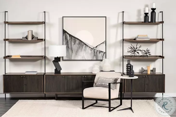 Grace Two Tone Brown Solid Wood 3 Shelf Shelving Unit