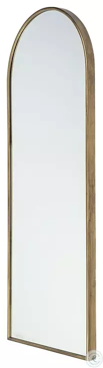 Agatha Gold Metal Frame Full Length Rounded Arch Mirror