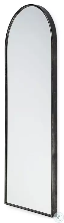 Agatha Black Metal Frame Full Length Rounded Arch Mirror