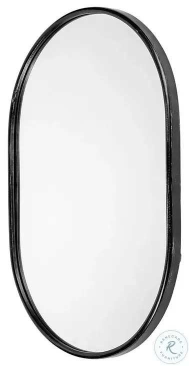 Sylvia Black Oval Mirror