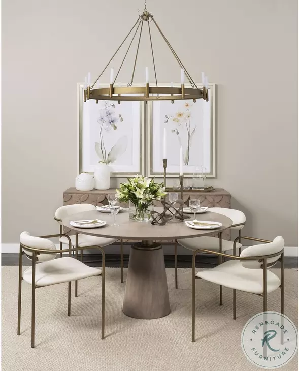 Parker Cream Fabric And Gold Metal Dining Chair