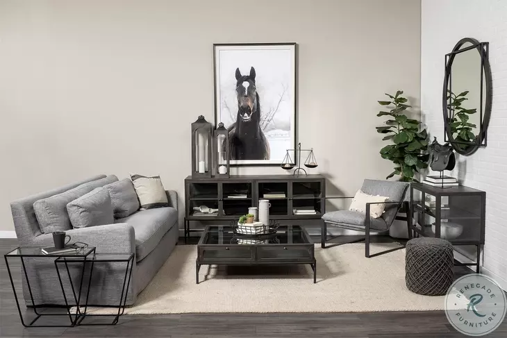 Guilia Castlerock Gray Sling Accent Chair