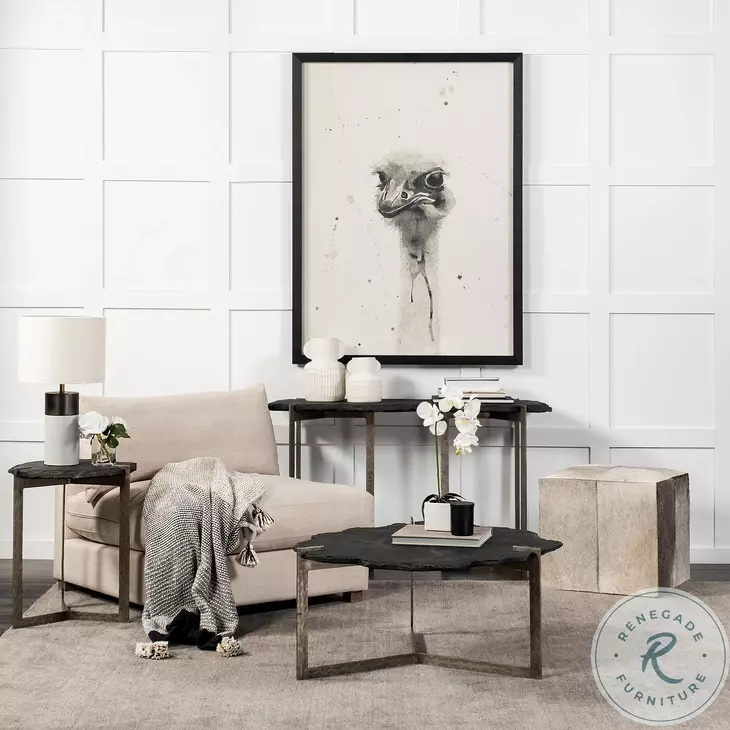 Zahavi Gray Hair On Hide 20" Ottoman