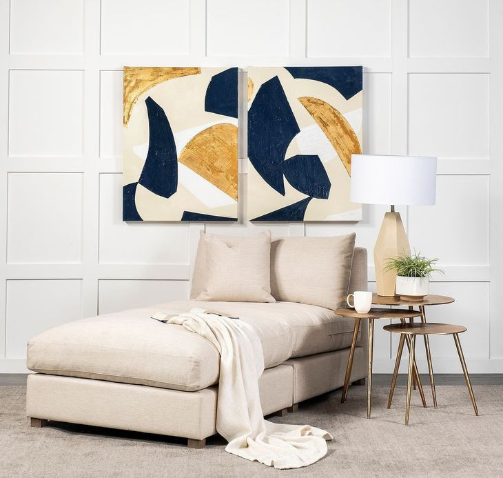 Valence Beige Performance Fabric Square Ottoman