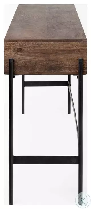Glenn Dark Brown Wood And Black Iron Occasional Table Set