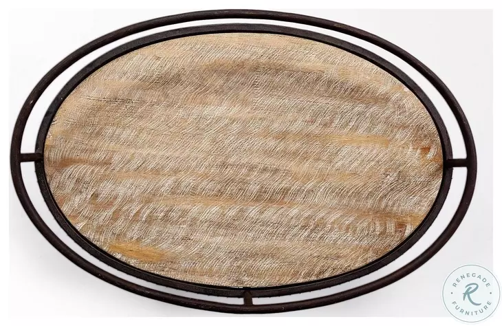 Saluti Black Cage Frame Oval Bar Cart