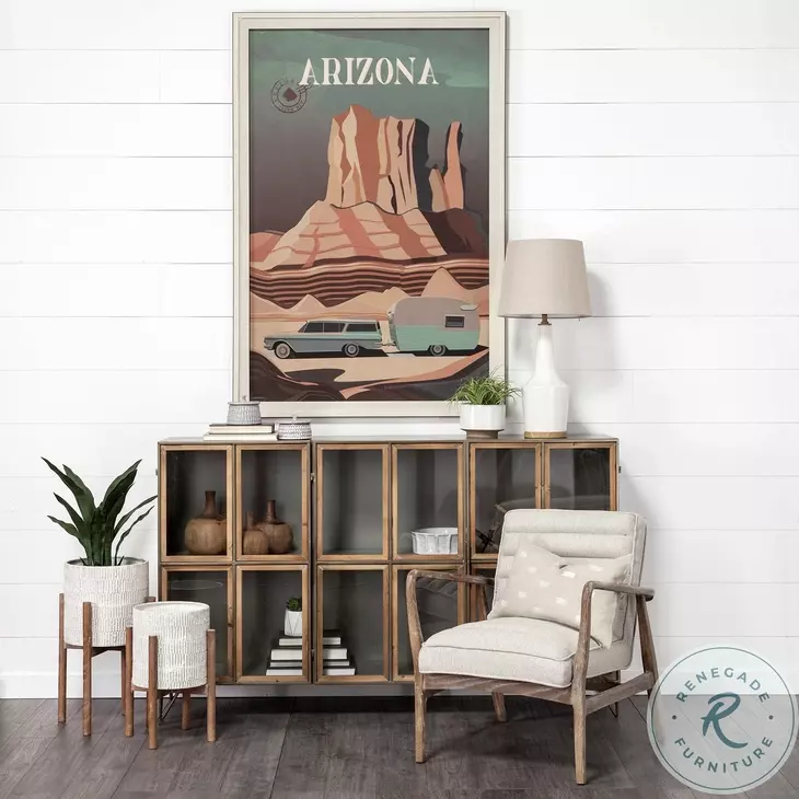 Ajax Cream Fabric And Brown Wood Accent Chair