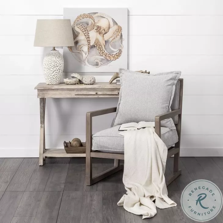Sherlock Frost Gray Wood Accent Chair
